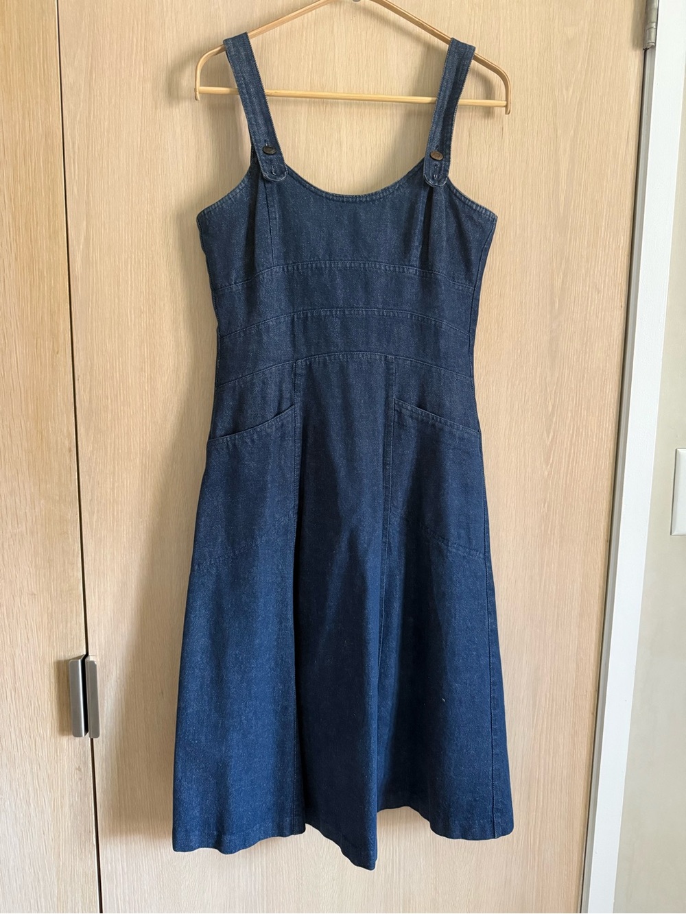 Dark Denim Pinafore Dress - Classic Blue